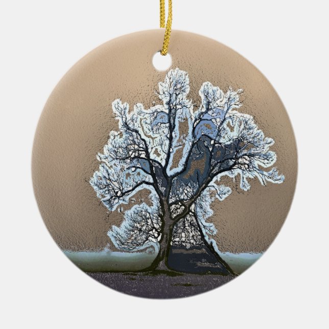 LONE TREE CERAMIC TREE DECORATION (Front)