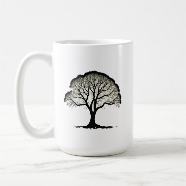 Lone Tree Silhouette Mug - 15 oz Classic Design (Left)