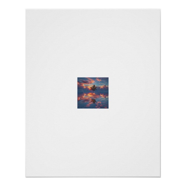 Lone Tree Sunset Cloud Reflection Poster (Front)