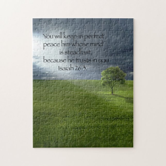 Lone Tree Sunshine Christian Bible Verse Jigsaw Puzzle (Vertical)
