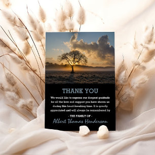 Lone Tree Thank You Funeral Photo Card