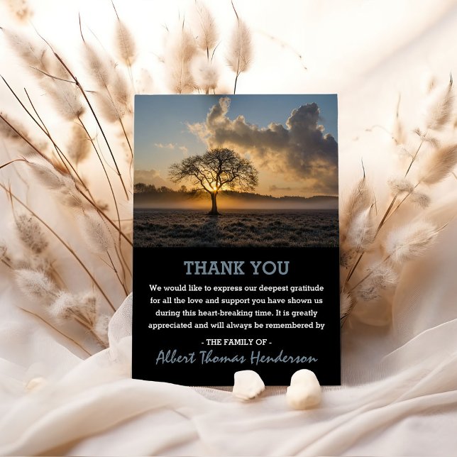 Lone Tree Thank You | Funeral Photo Card (Creator Uploaded)