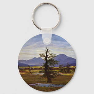 Lone Tree (Village Landscape In Morning Light ) Key Ring
