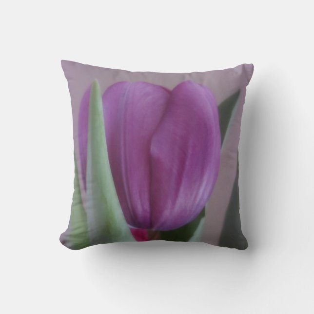 Lone Violet Tulip Cushion (Front)