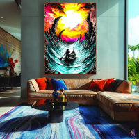 Lone Voyager – Surreal Stormy Sea Fantasy Art