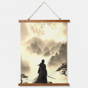 Lone Warrior in Sepia Hanging Tapestry