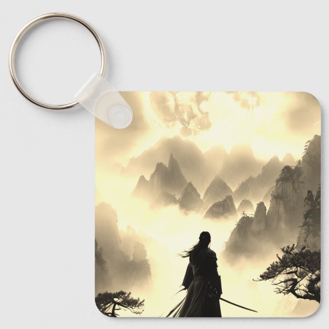 Lone Warrior in Sepia  Key Ring (Front)