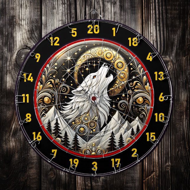 Lone White Wolf Echoes Strength Resilience Dartboard (Creator Uploaded)