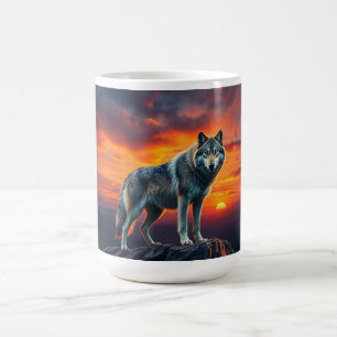 Lone Wolf at Sunset Coffee Mug