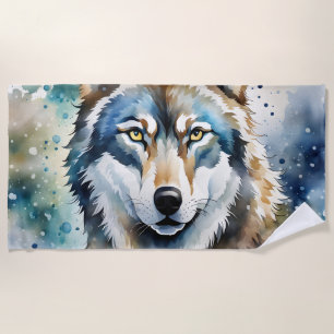 Lone Wolf Beach Towel