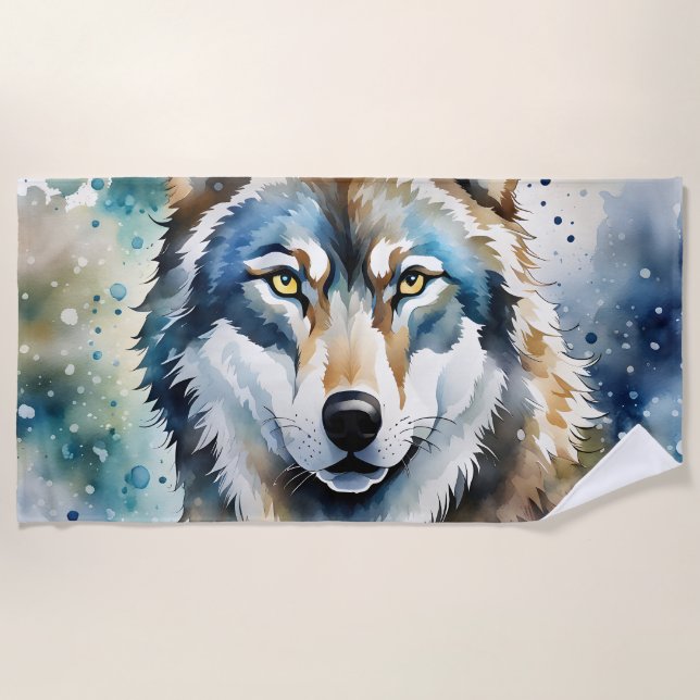 Lone Wolf Beach Towel (Front)