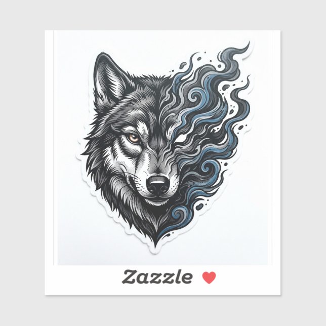 Lone Wolf Biker Decal — Smoke Motorcycle Sticker (Sheet)