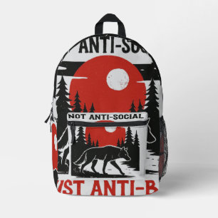 Lone Wolf Code – Not Anti-Social, Just Anti-B.S. Printed Backpack