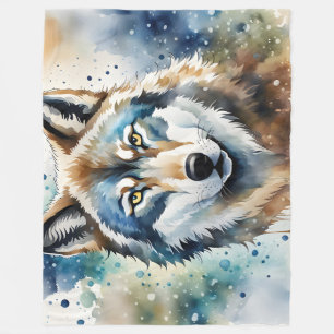 Lone Wolf Fleece Blanket