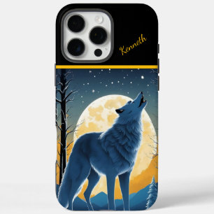 Lone Wolf Howls at Moon iPhone 16 Pro Max Case