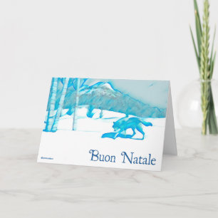 Lone Wolf In WInter - Christmas Card