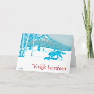 Lone Wolf In WInter - Vrolijk kerstfeest Card