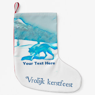 Lone Wolf In WInter - Vrolijk kerstfeest Small Christmas Stocking