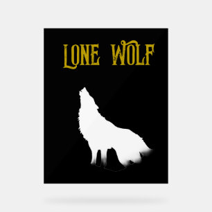 Lone Wolf Male Sigma Modern Minimalist Acrylic Sign