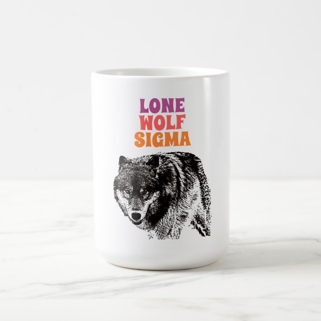 Lone Wolf Male Sigma Modern Minimalist Coffee Mug (Center)