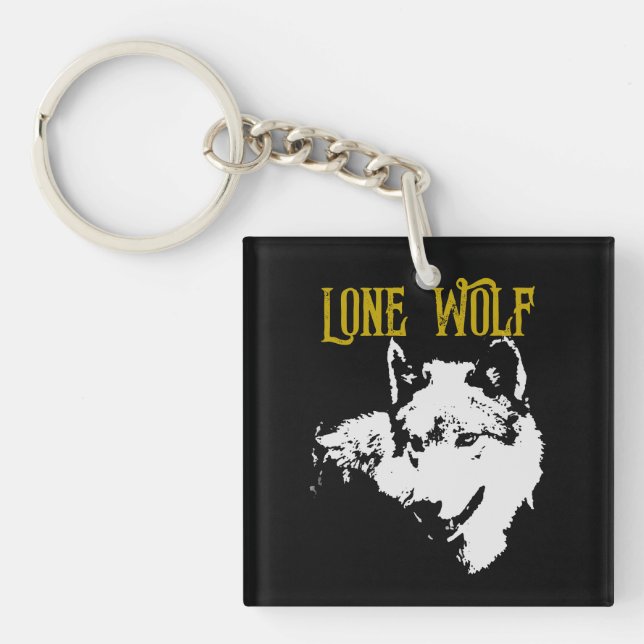 Lone Wolf Male Sigma Modern Minimalist Key Ring (Front)