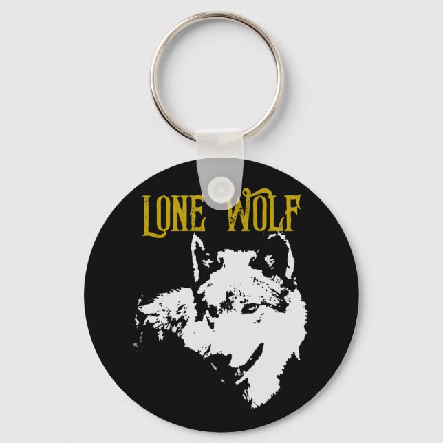 Lone Wolf Male Sigma Modern Minimalist Key Ring (Front)