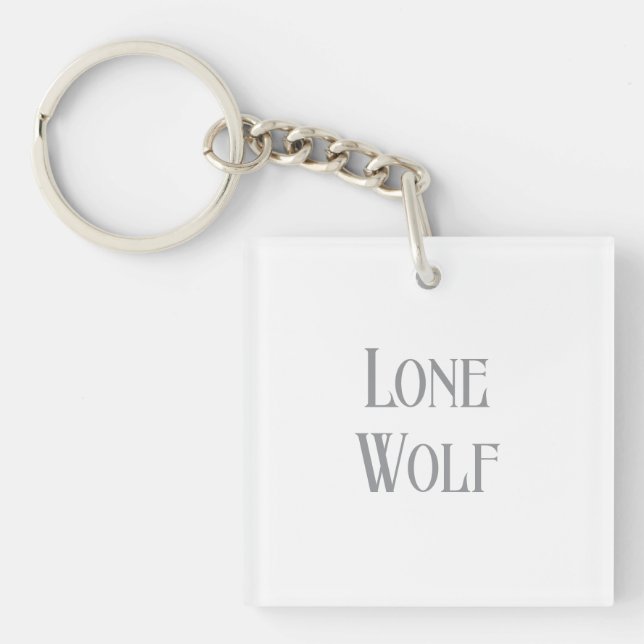 Lone Wolf Male Sigma Modern Minimalist Key Ring (Front)