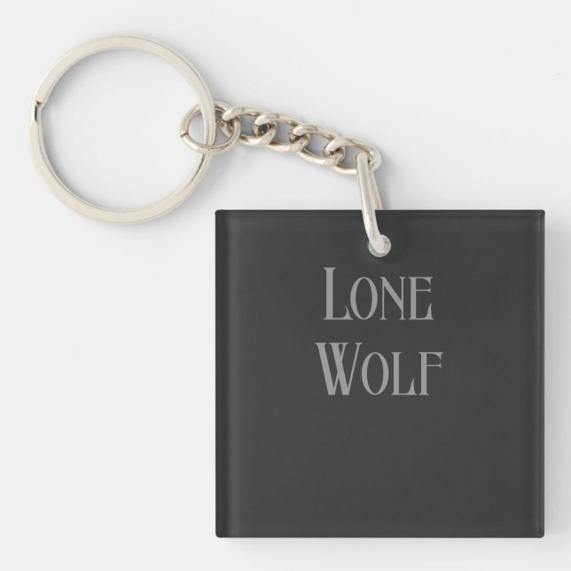 Lone Wolf Male Sigma Modern Minimalist Key Ring (Front)