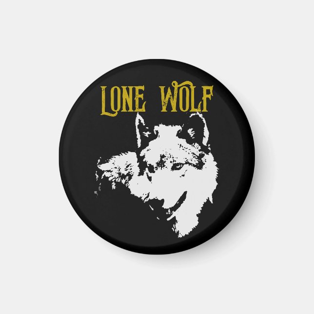 Lone Wolf Male Sigma Modern Minimalist Magnet (Front)