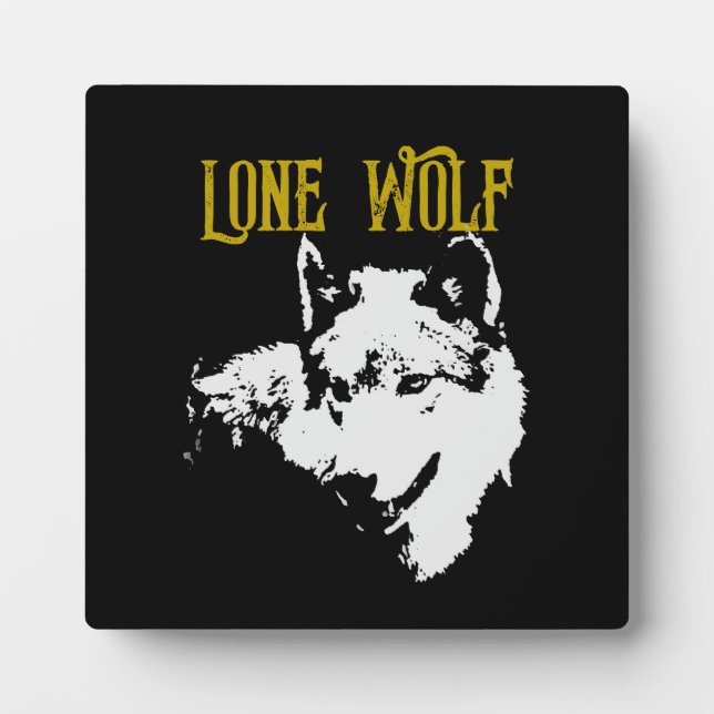 Lone Wolf Male Sigma Modern Minimalist Plaque (Front)