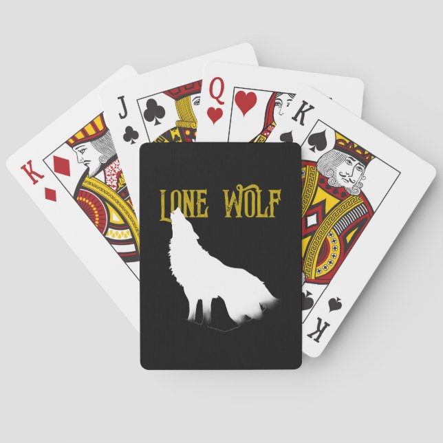 Lone Wolf Male Sigma Modern Minimalist Playing Cards (Back)