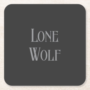 Lone Wolf Male Sigma Modern Minimalist Square Paper Coaster