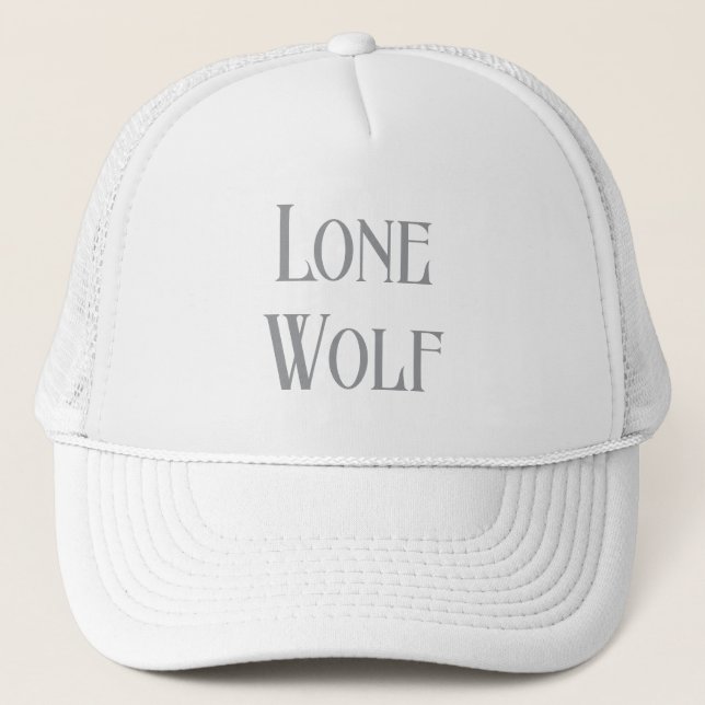 Lone Wolf Male Sigma Modern Minimalist Trucker Hat (Front)