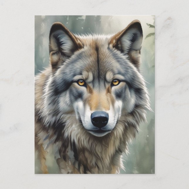 Lone Wolf Motivational Inspirational Art Holiday Postcard (Front)