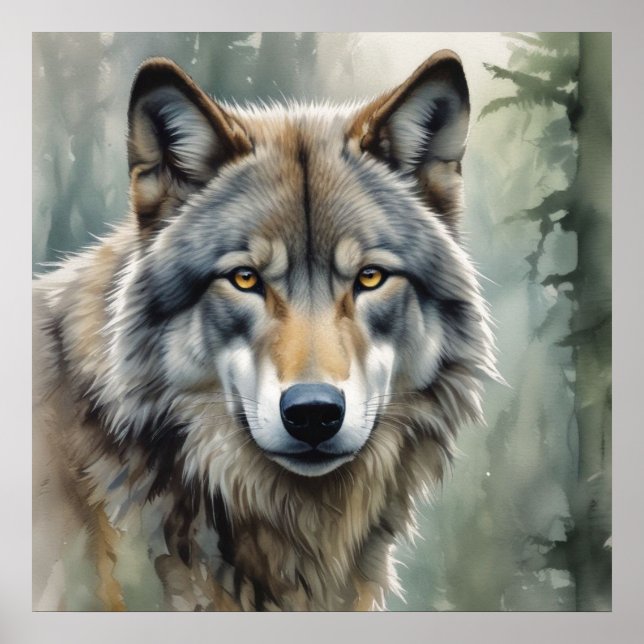 Lone Wolf Motivational Inspirational Art Poster (Front)