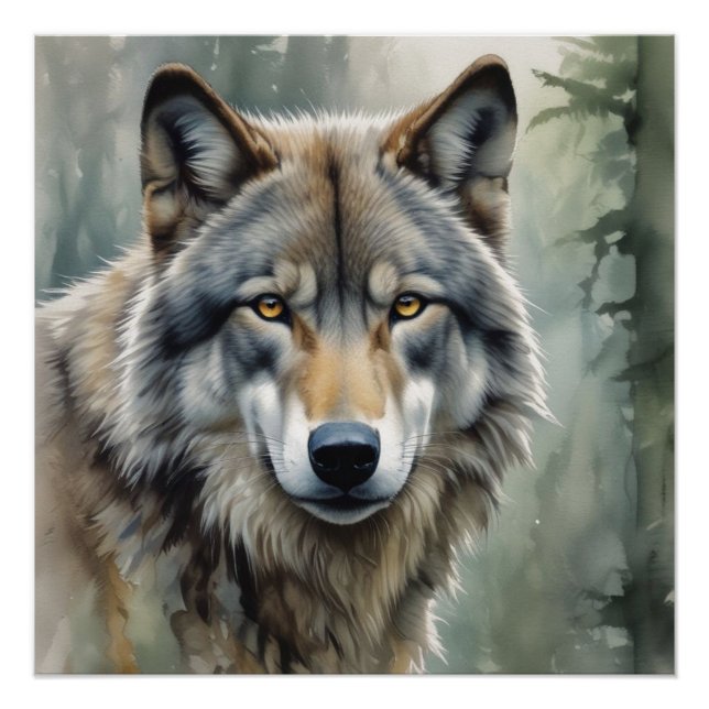 Lone Wolf Motivational Inspirational Art Poster (Front)