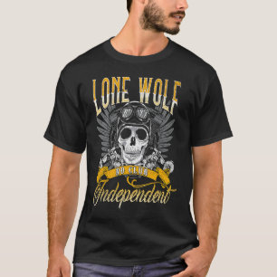 Lone Wolf No Club Independent Motorcycle  Biker Sk T-Shirt