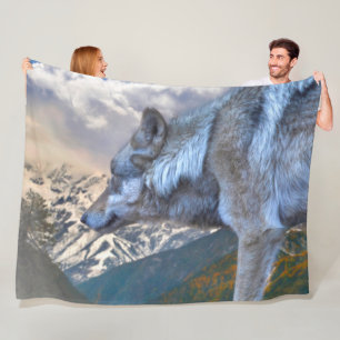 LONE WOLF OVERLORD OF FREEDOM FLEECE BLANKET
