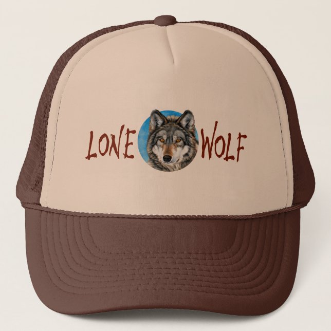 Lone Wolf Painting Trucker Hat (Front)