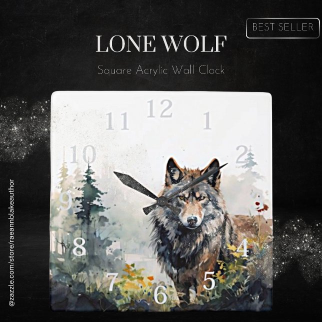 Lone Wolf Square Acrylic Wall Clock (Creator Uploaded)