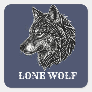 LONE WOLF SQUARE STICKER