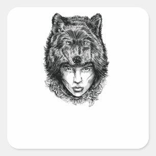 Lone Wolf Square Sticker