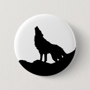 Lone Wolf Standing on a Hill 6 Cm Round Badge