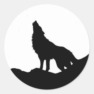 Lone Wolf Standing on a Hill Classic Round Sticker