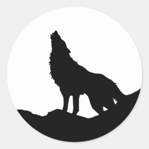 Lone Wolf Standing on a Hill Classic Round Sticker