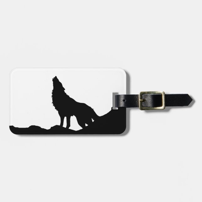 Lone Wolf Standing on a Hill Luggage Tag (Front Horizontal)
