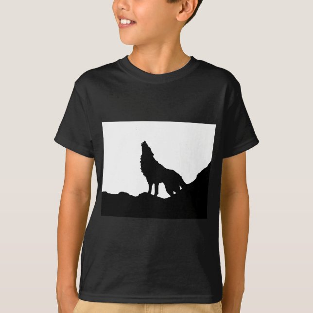 Lone Wolf Standing on a Hill T-Shirt (Front)