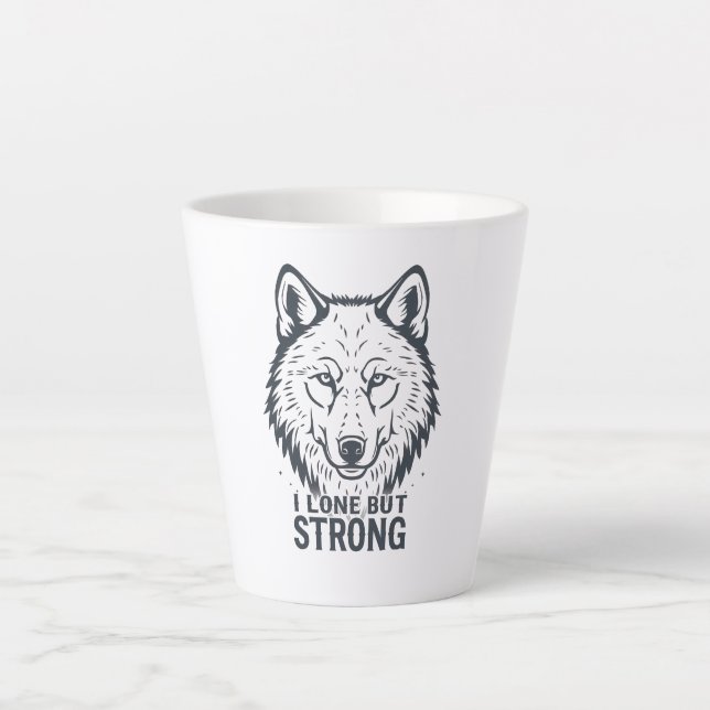 Lone Wolf Strength and Resilience Latte Mug (Front)