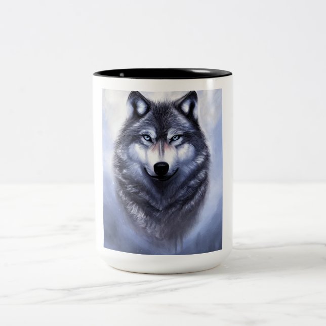 Lone wolf Two-Tone coffee mug (Center)