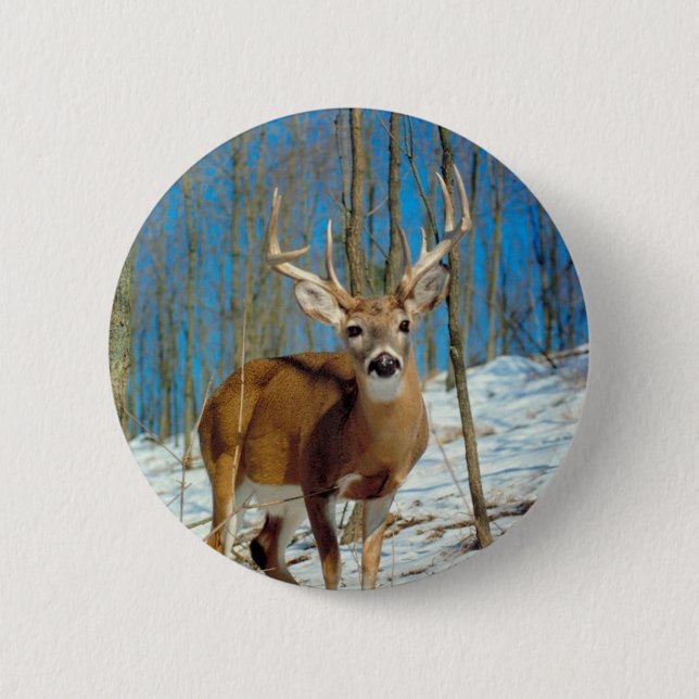 Loneley Reindeer 6 Cm Round Badge (Front)